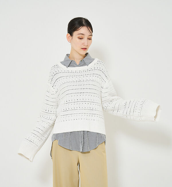 qualite「リンクスアイレットニット」|ニット・セーター|