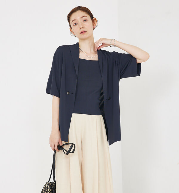 qualite「【セットアップ対応】接触冷感/レーヨンナイロンニットジャケット」|その他|