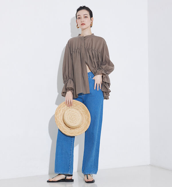 qualite「シャーリングパフスリーブシャツ」|シャツ・ブラウス|