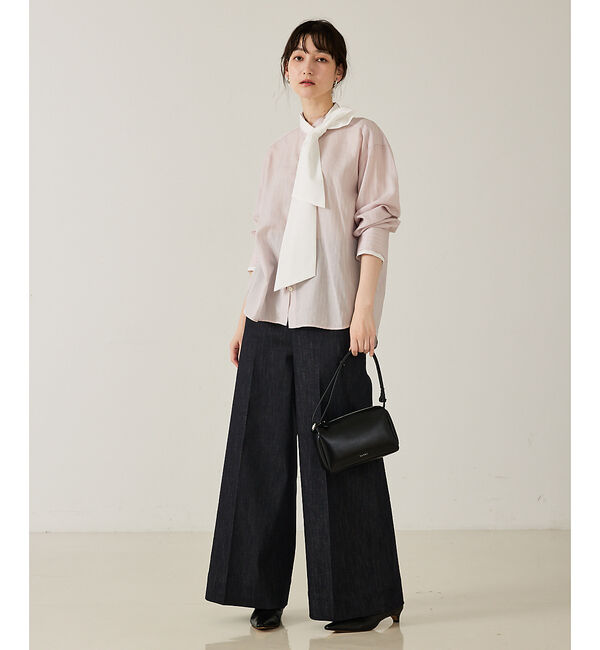 qualite「【ボウタイ取り外し可能】クレリックボウタイブラウス」|シャツ・ブラウス|