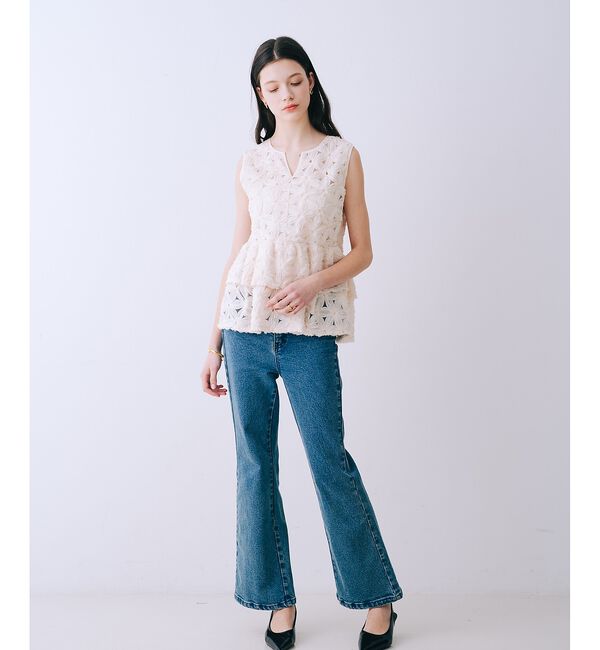 SELFIST「【kariさんコラボ】フラワーモチーフペプラムブラウス【予約】」|シャツ・ブラウス|