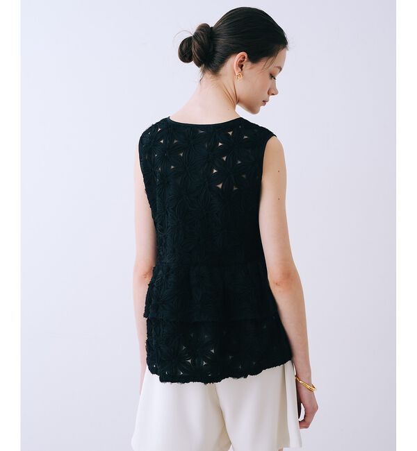 SELFIST「【kariさんコラボ】フラワーモチーフペプラムブラウス【予約】」|シャツ・ブラウス|