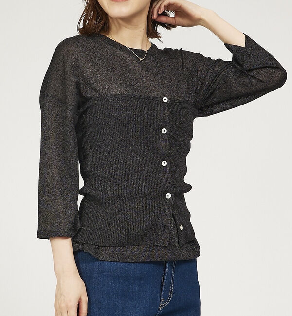 abahouse mavie「【２点セット】ビスチェ付きシアーニット」|ニット・セーター|ブラック