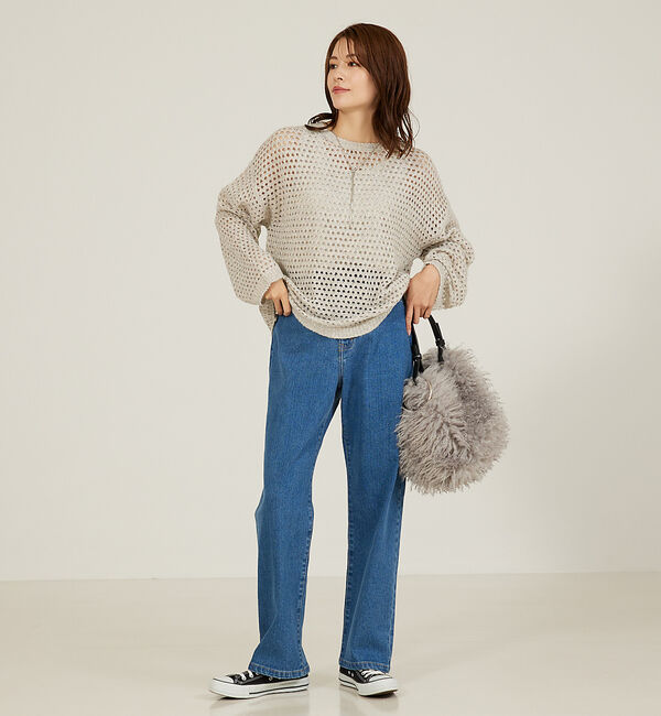 abahouse mavie「メッシュスパンコールニット」|ニット・セーター|