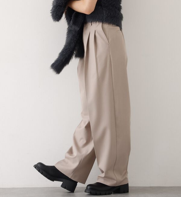 abahouse mavie「【後ろウエストゴム】タックワイドスラックス　m_01/シーズンレス/メンズライク」|その他|