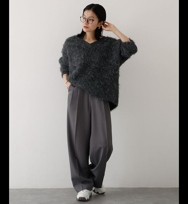 abahouse mavie「【後ろウエストゴム】タックワイドスラックス　m_01/シーズンレス/メンズライク」|その他|