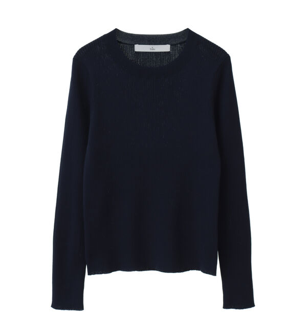 TIARA「ゴールドボタンリブニット」|ニット・セーター|ネイビー