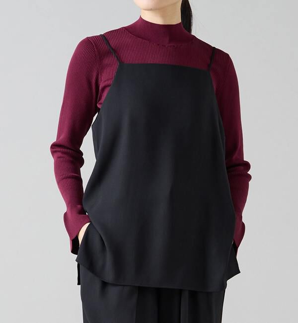 TIARA「バックサテンキャミソール（セットアップ可）」|シャツ・ブラウス|ブラック