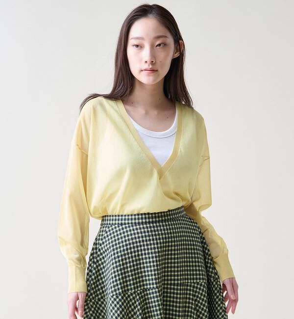 TIARA「Vネックシアーニット」|ニット・セーター|