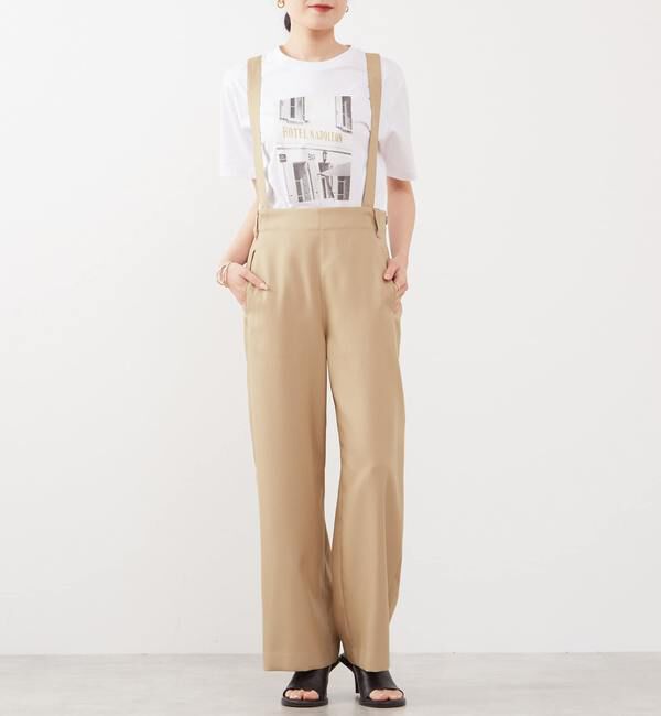 Liesse「サスペンダーゆるパンツ」|その他|ベージュ