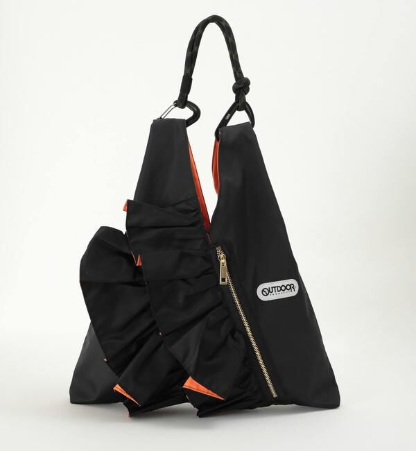 SOFFITTO「【RISLEY&times;OUTDOOR(リズレイ&times;アウトドア)】トライアングルフリルバッグ［R2501-TFB36］」|ショルダー・メッセンジャー|ブラック