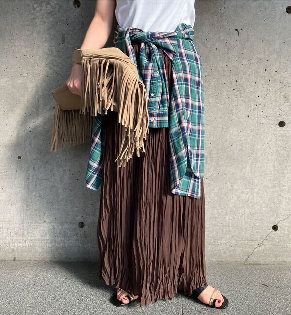 SOFFITTO「【A_/エース】ウエストゴムワッシャープリーツスカート」|スカート|