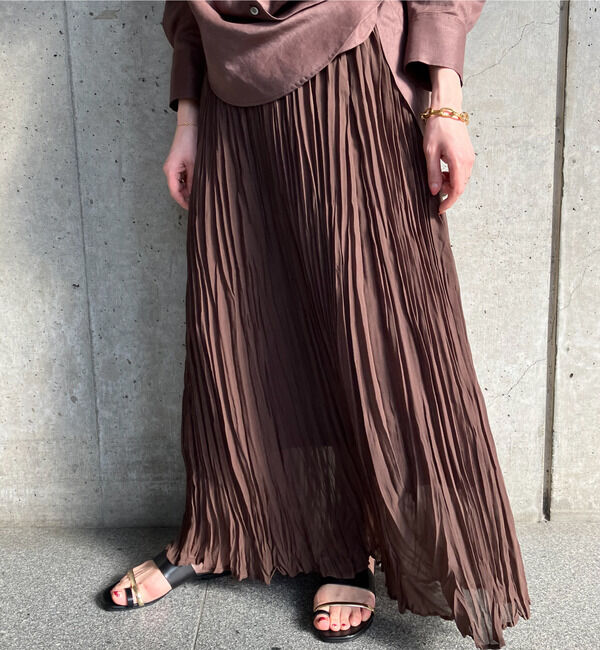 SOFFITTO「【A_/エース】ウエストゴムワッシャープリーツスカート」|スカート|