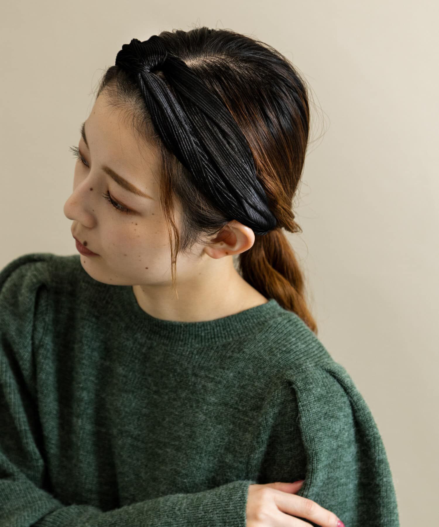 SMELLY「コーデュロイクロスヘアターバン」|ヘアバンド|