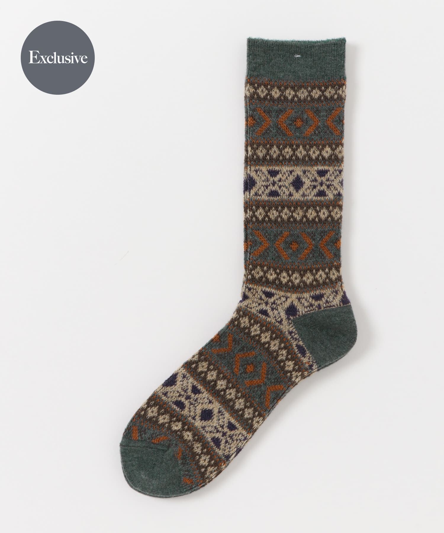 URBAN RESEARCH DOORS「『別注』Anonymous Ism&times;DOORS　ウールジャガードクルー」|ソックス|グリーン