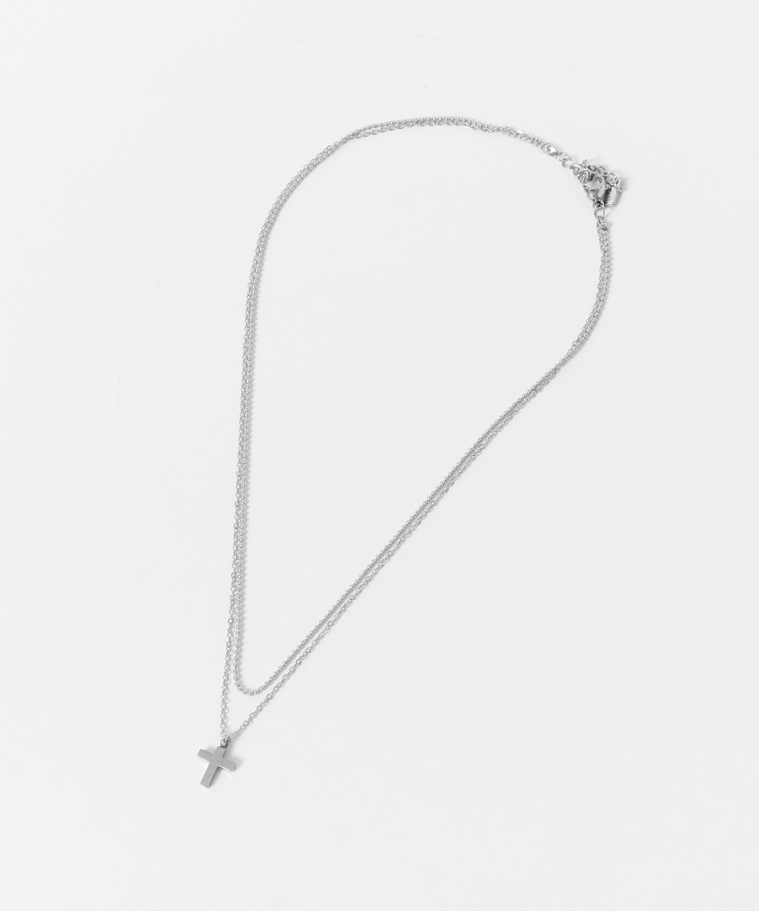 SMELLY「ステンレスクロストップレイヤードネックレス」|ネックレス|