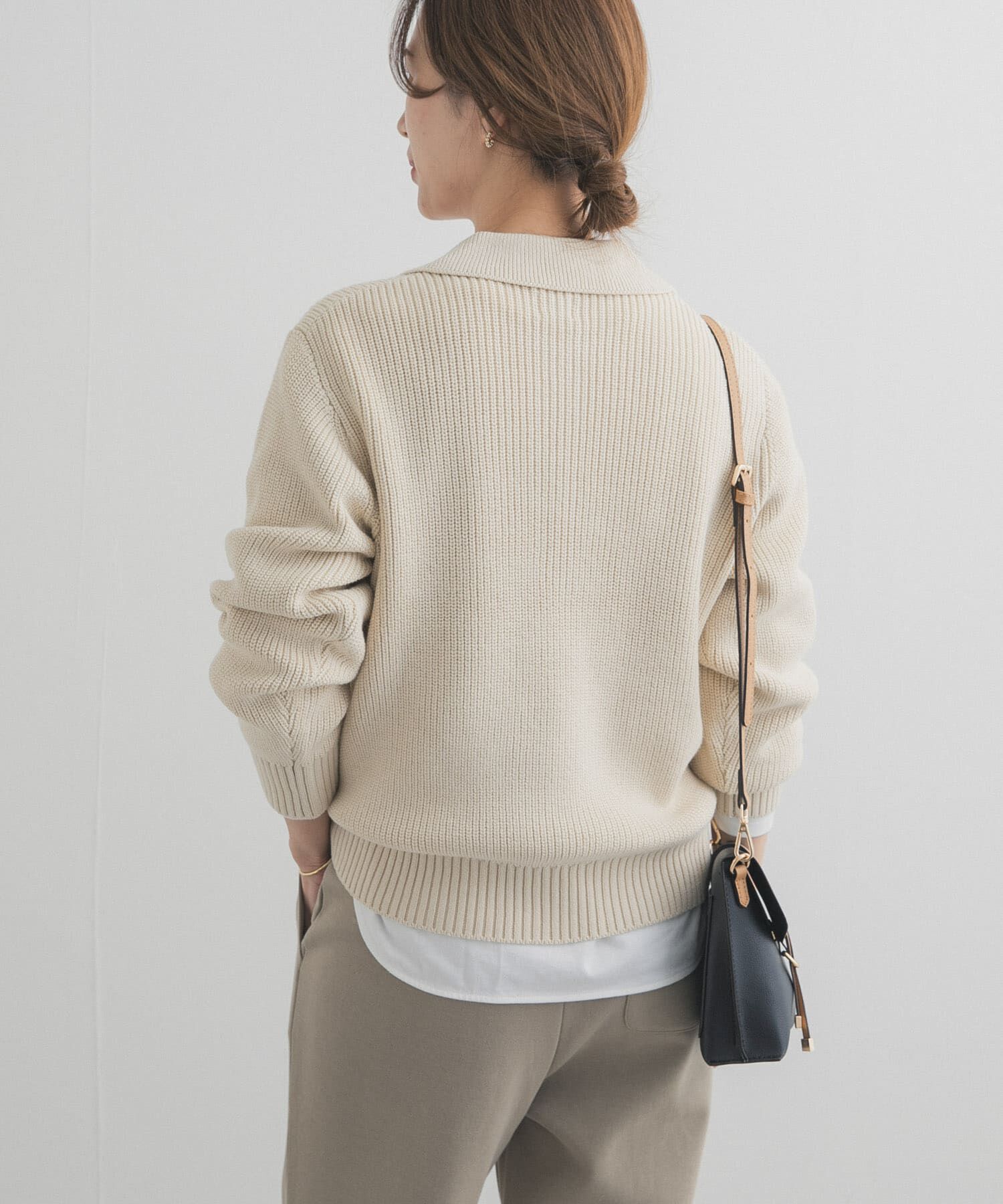 URBAN RESEARCH DOORS「衿付き畦ニット」|ニット・セーター|