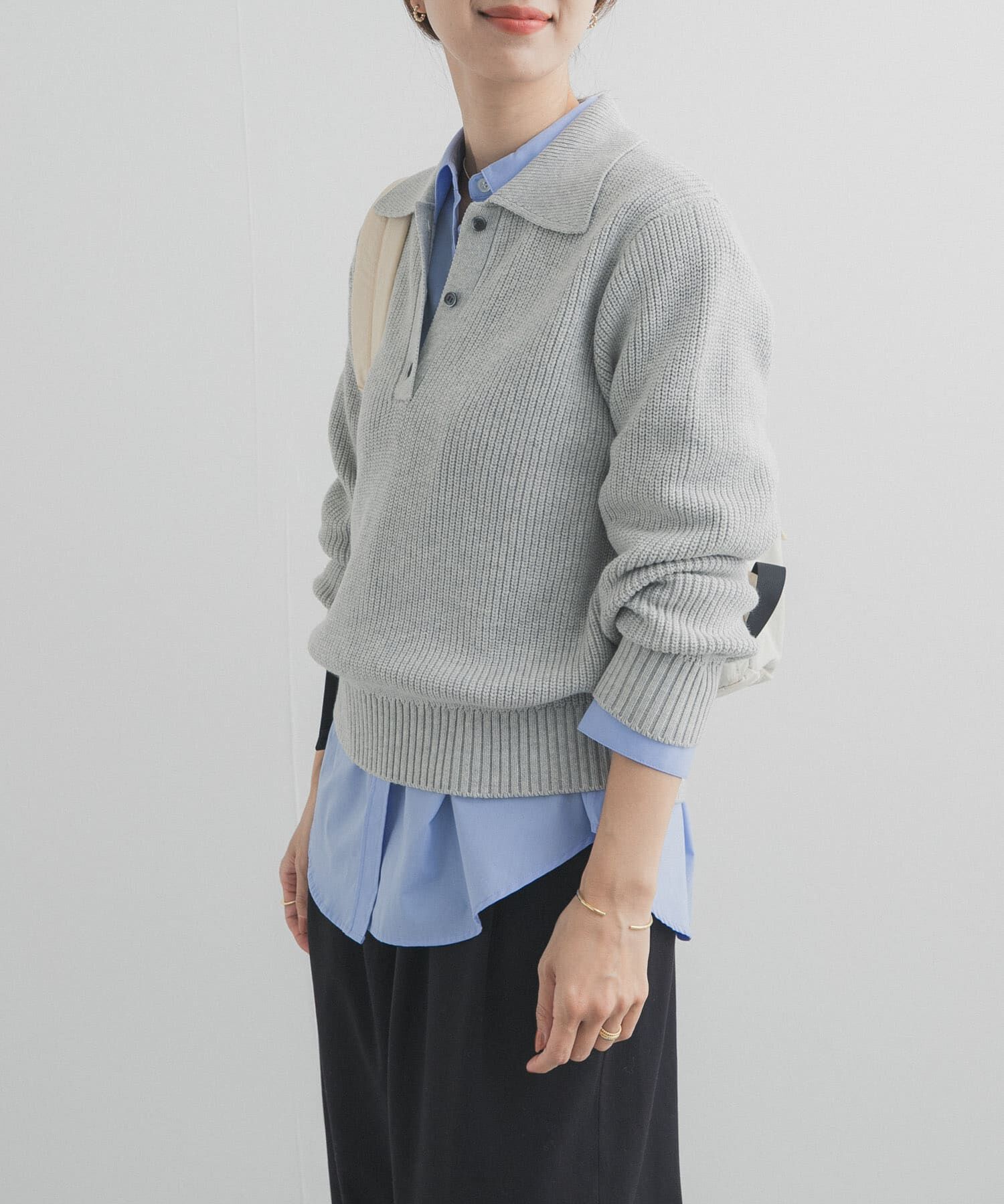 URBAN RESEARCH DOORS「衿付き畦ニット」|ニット・セーター|