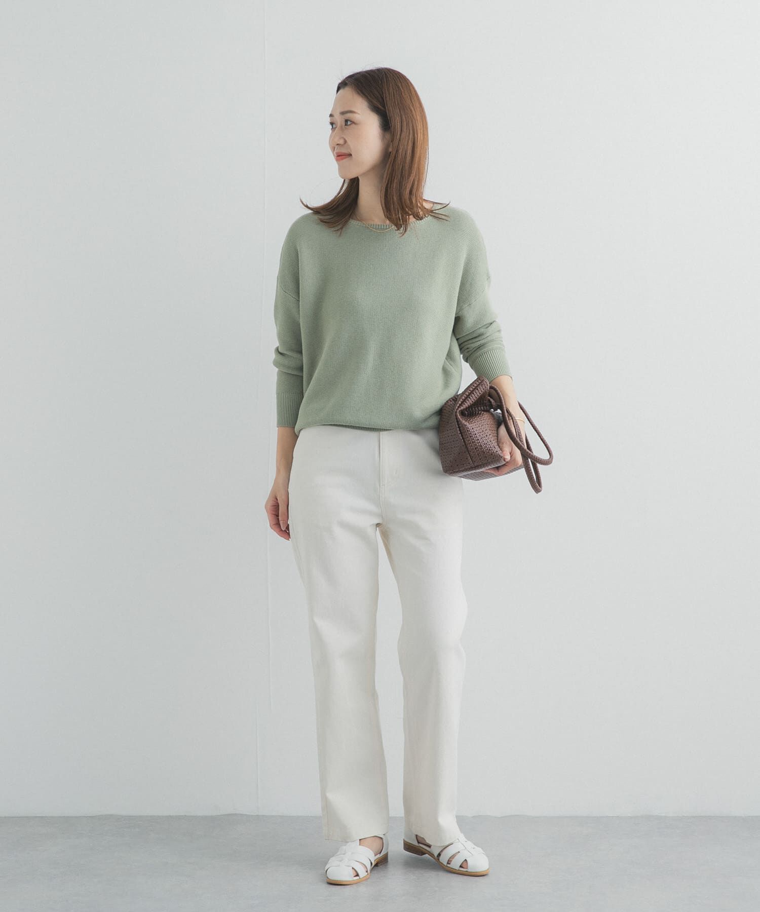 URBAN RESEARCH DOORS「コットンボートネックガーターKNIT」|ニット・セーター|