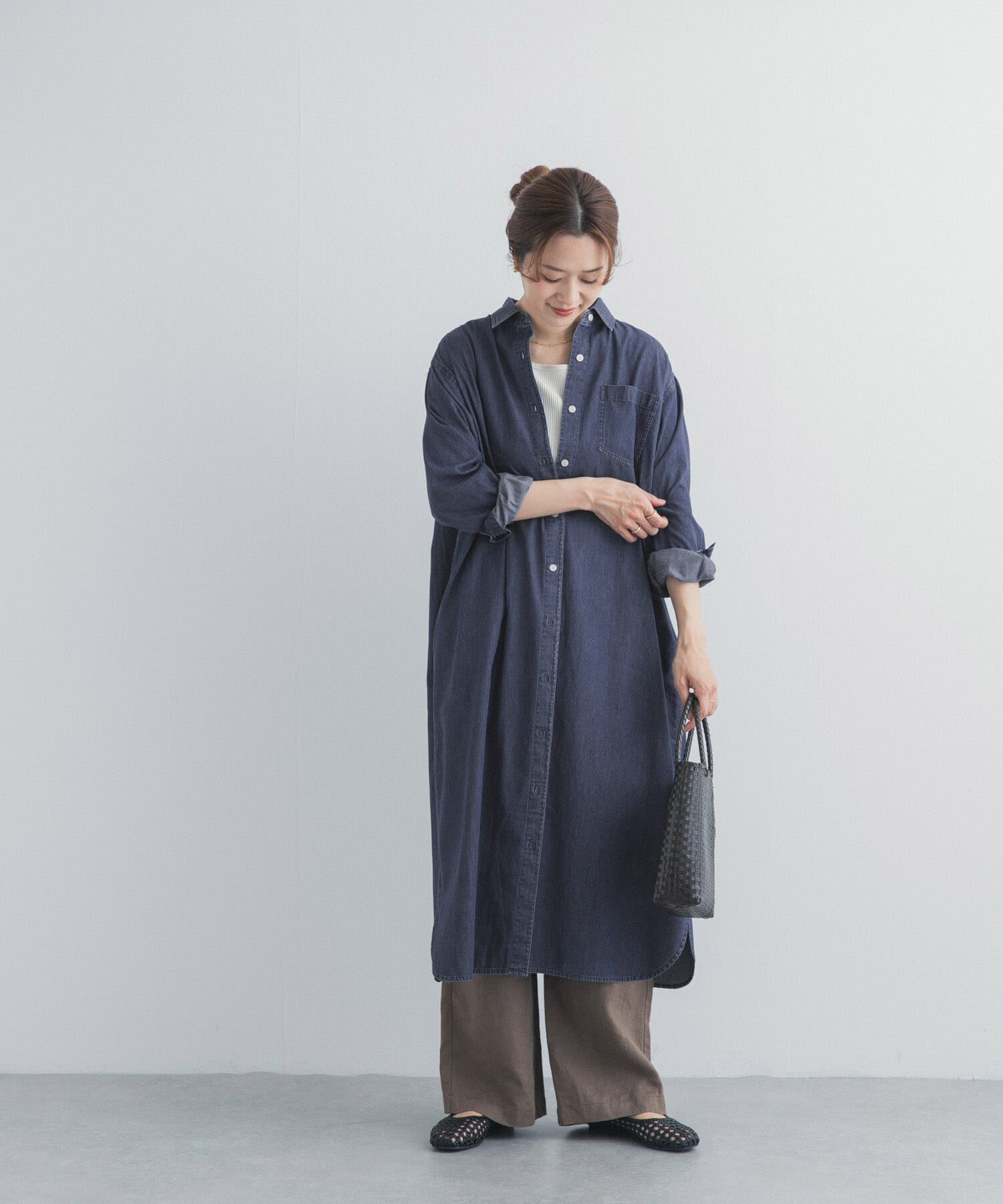 URBAN RESEARCH DOORS「ライトコットンデニムシャツワンピース」|ワンピース|