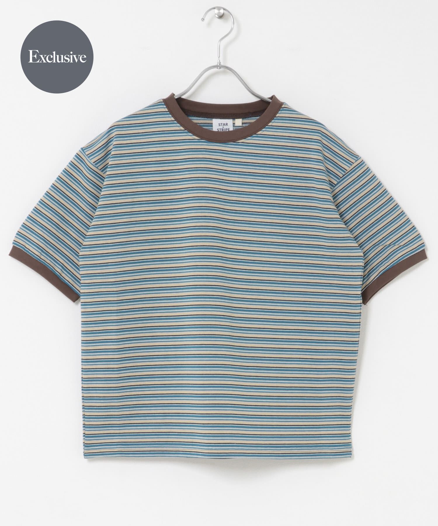 URBAN RESEARCH DOORS「『別注』STAR&STRIPE&times;DOORS　MULTI RINGER T-SHIRTS」|Tシャツ・カットソー|ブルー