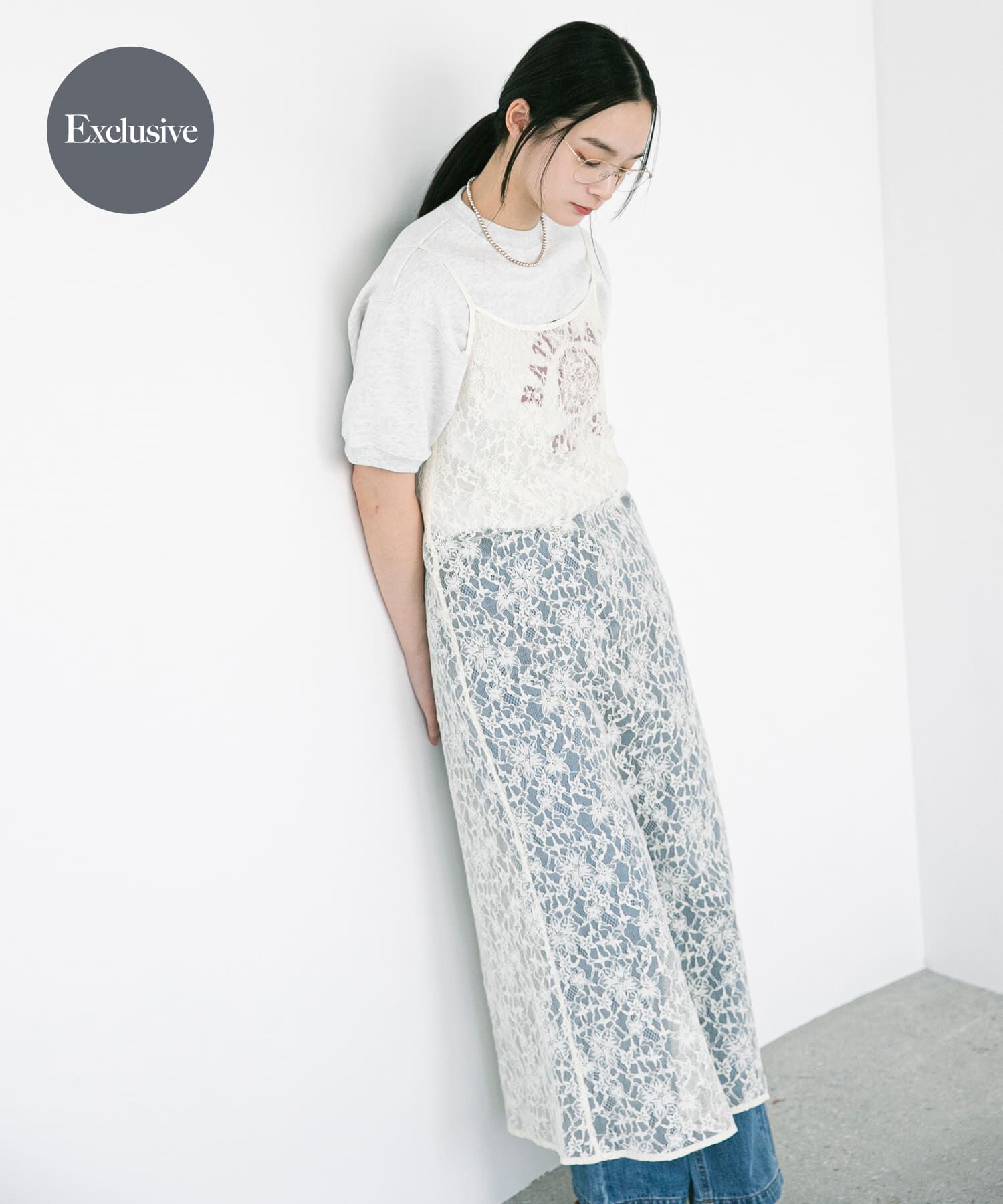 URBAN RESEARCH DOORS「『別注』ElisaNovelli&times;DOORS　レースキャミワンピース」|ワンピース|ホワイト