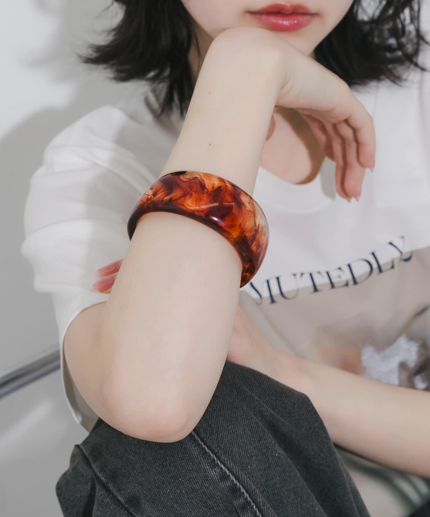 SMELLY「ワイドジュシバングル」|ブレスレット・バングル|ブラウン