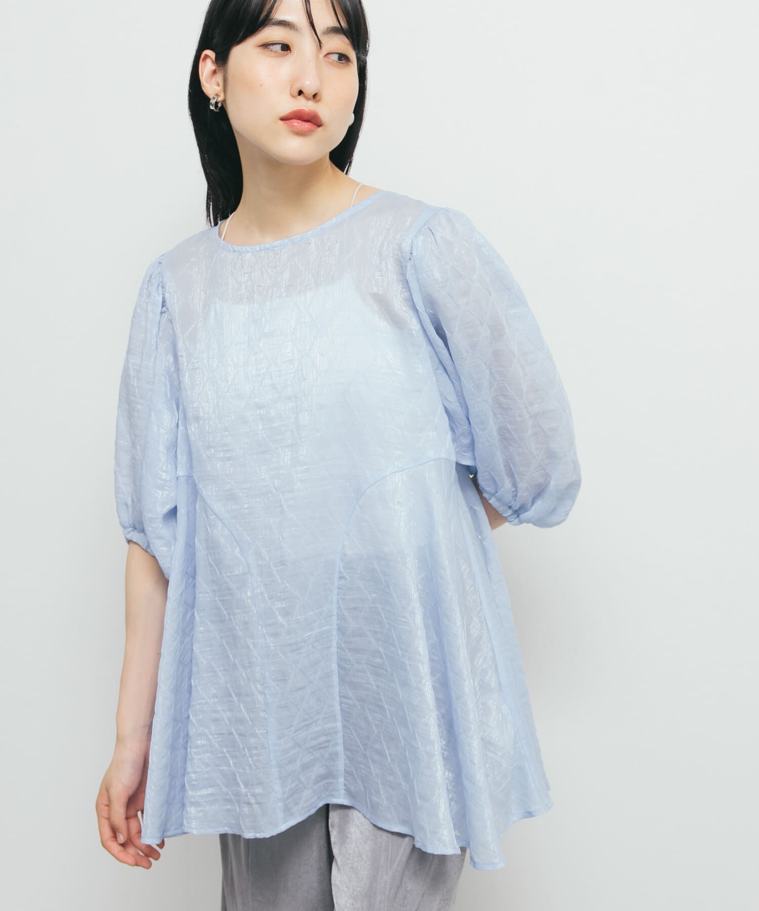  「パネルラインシアーブラウス」|シャツ・ブラウス|