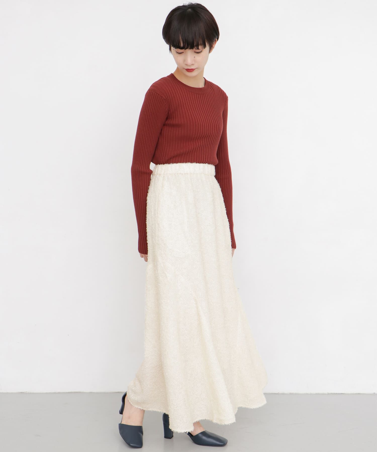  「シフォンフリンジフレアスカート&there4;」|スカート|