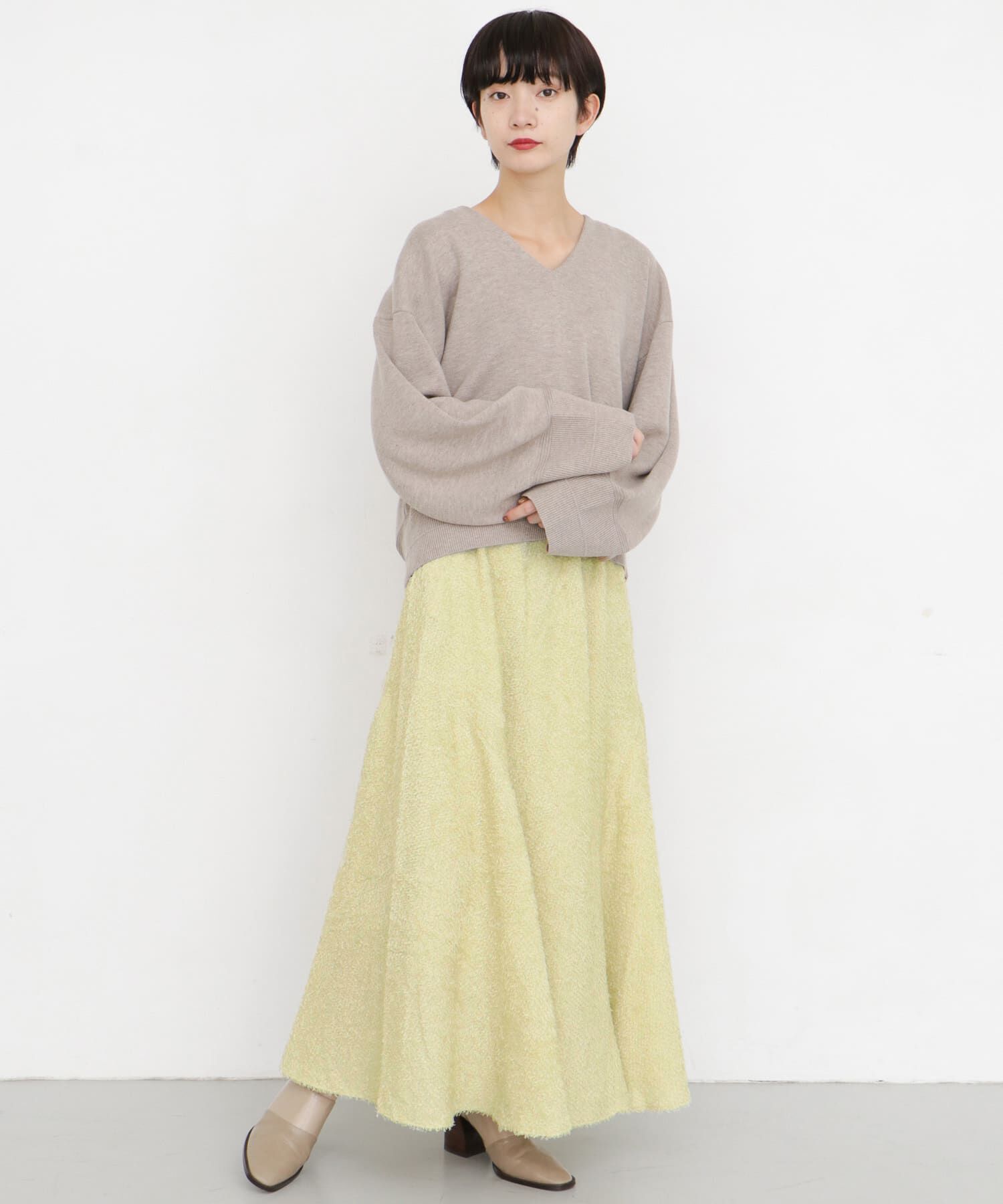  「シフォンフリンジフレアスカート&there4;」|スカート|