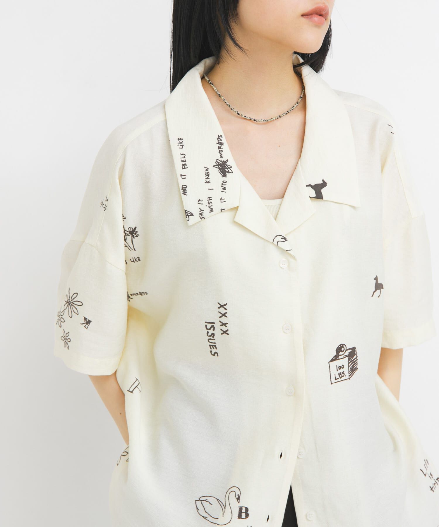  「TATTOOオーバーシャツ」|シャツ・ブラウス|アイボリー