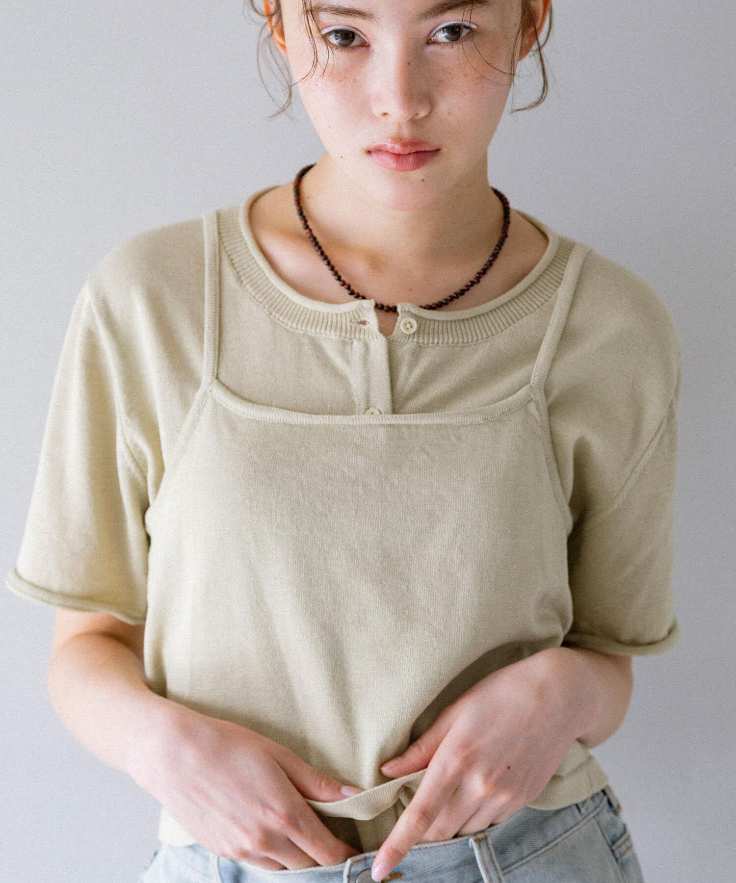  「ビスチェSETカーディガン」|カーディガン|ベージュ系その他