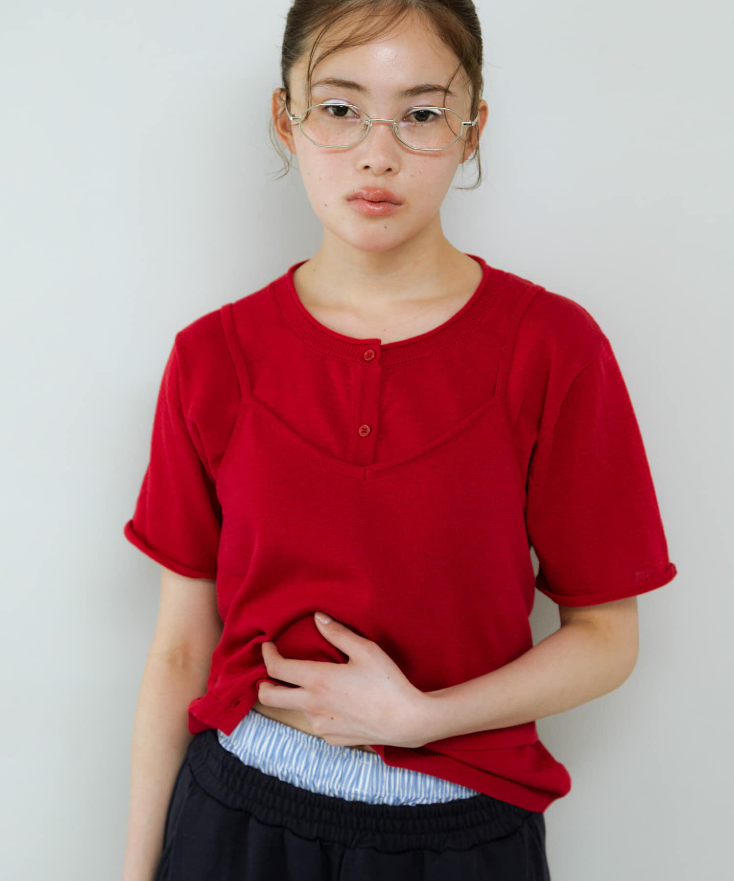  「ビスチェSETカーディガン」|カーディガン|レッド