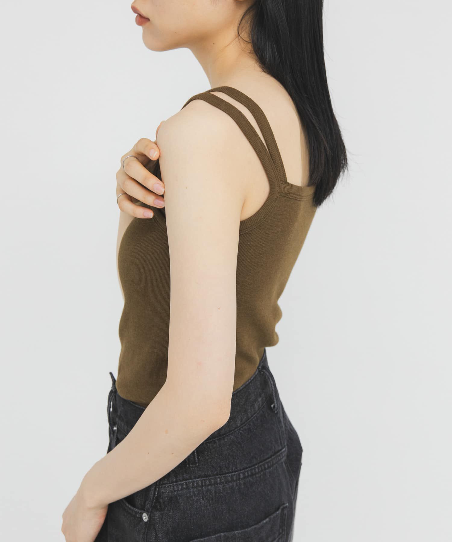  「レイヤードライクカップ付きタンクトップ」|タンクトップ|