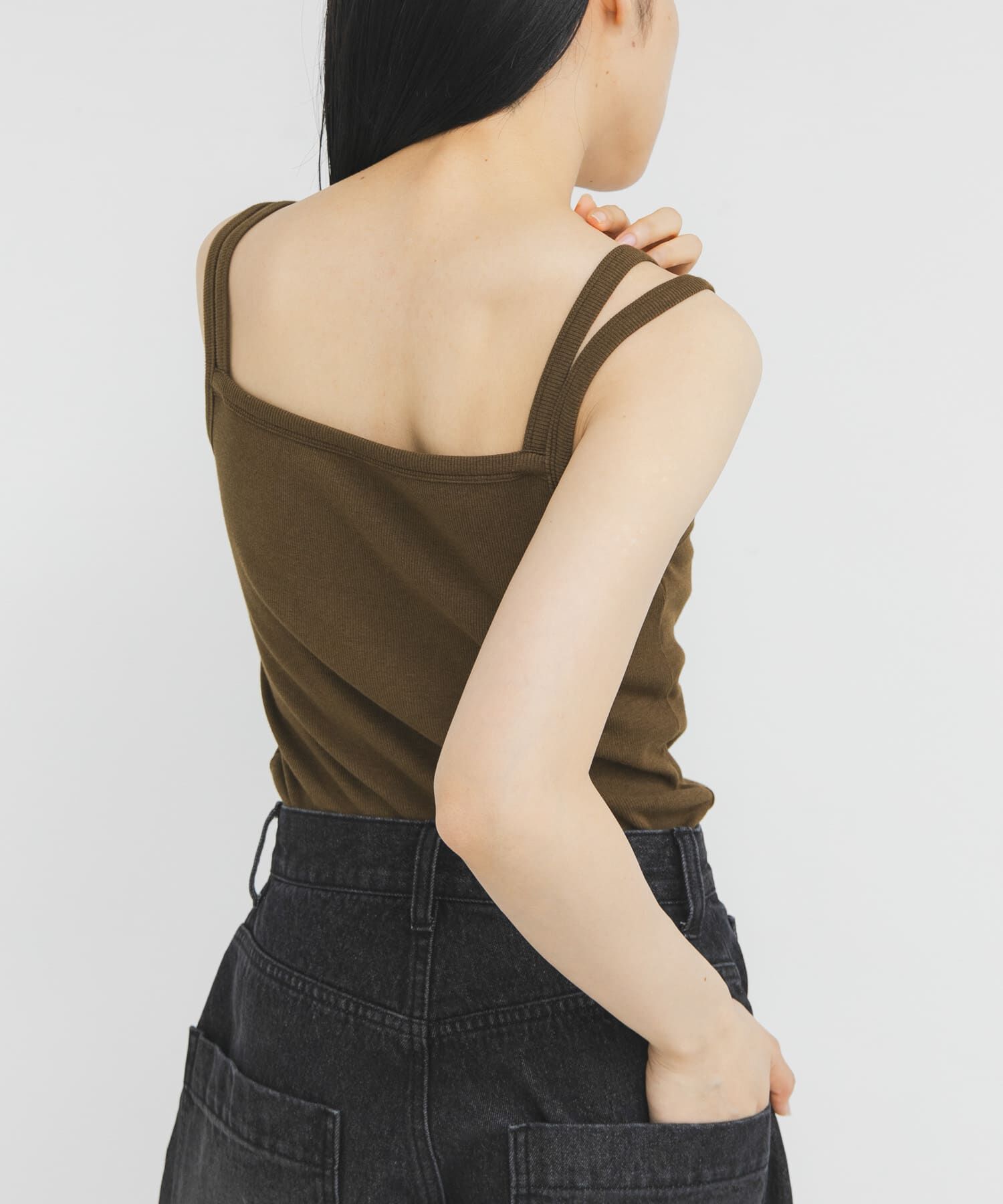  「レイヤードライクカップ付きタンクトップ」|タンクトップ|