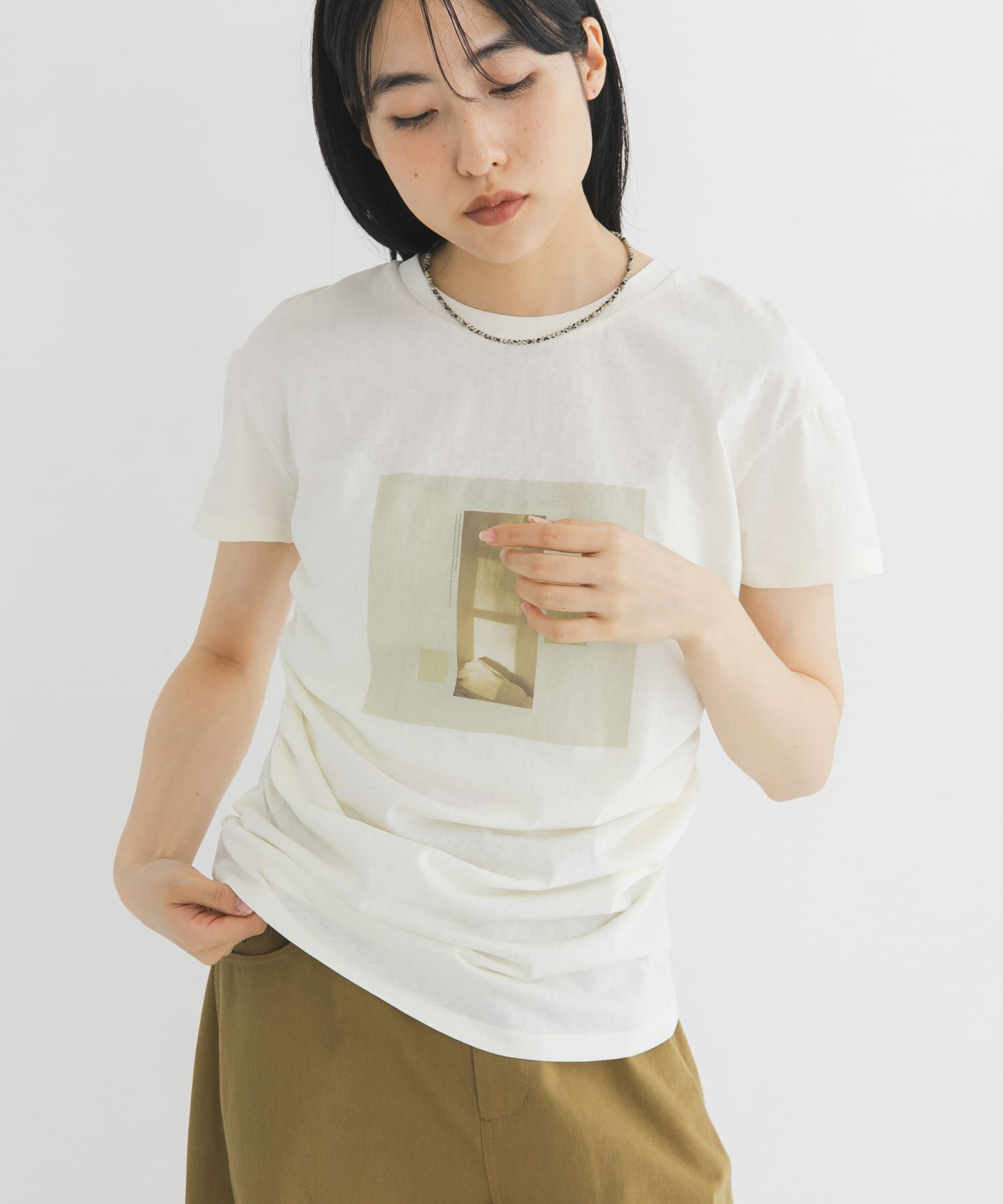  「ドレーププリントTEE」|Tシャツ・カットソー|