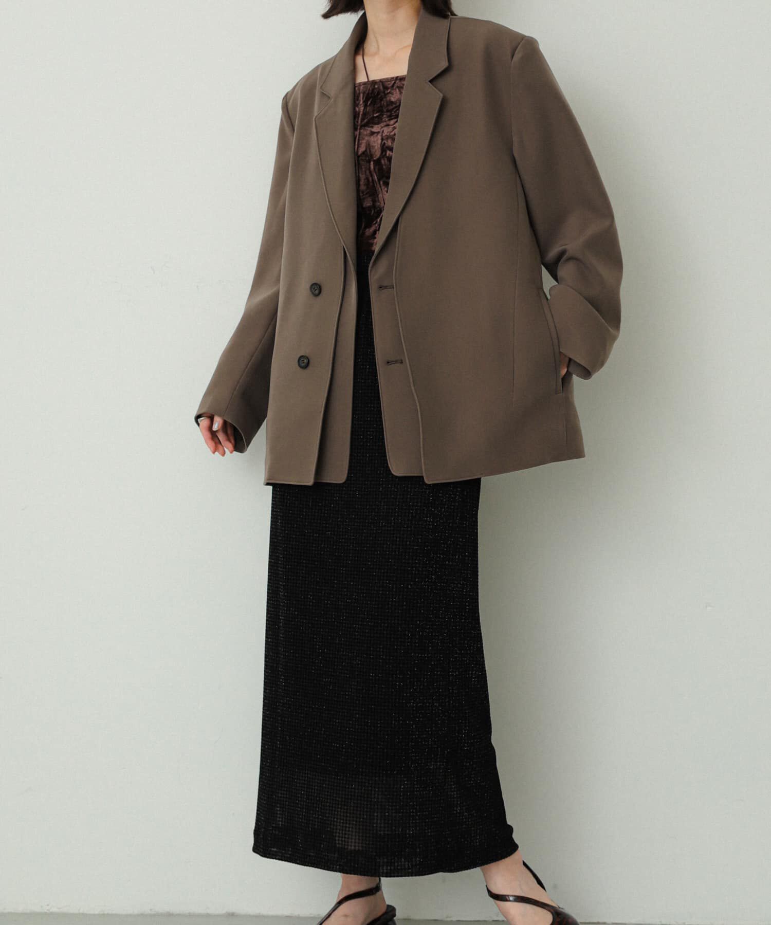 SENSE OF PLACE by URBAN RESEARCH「シアーラメベロアスカート」|スカート|ブラック