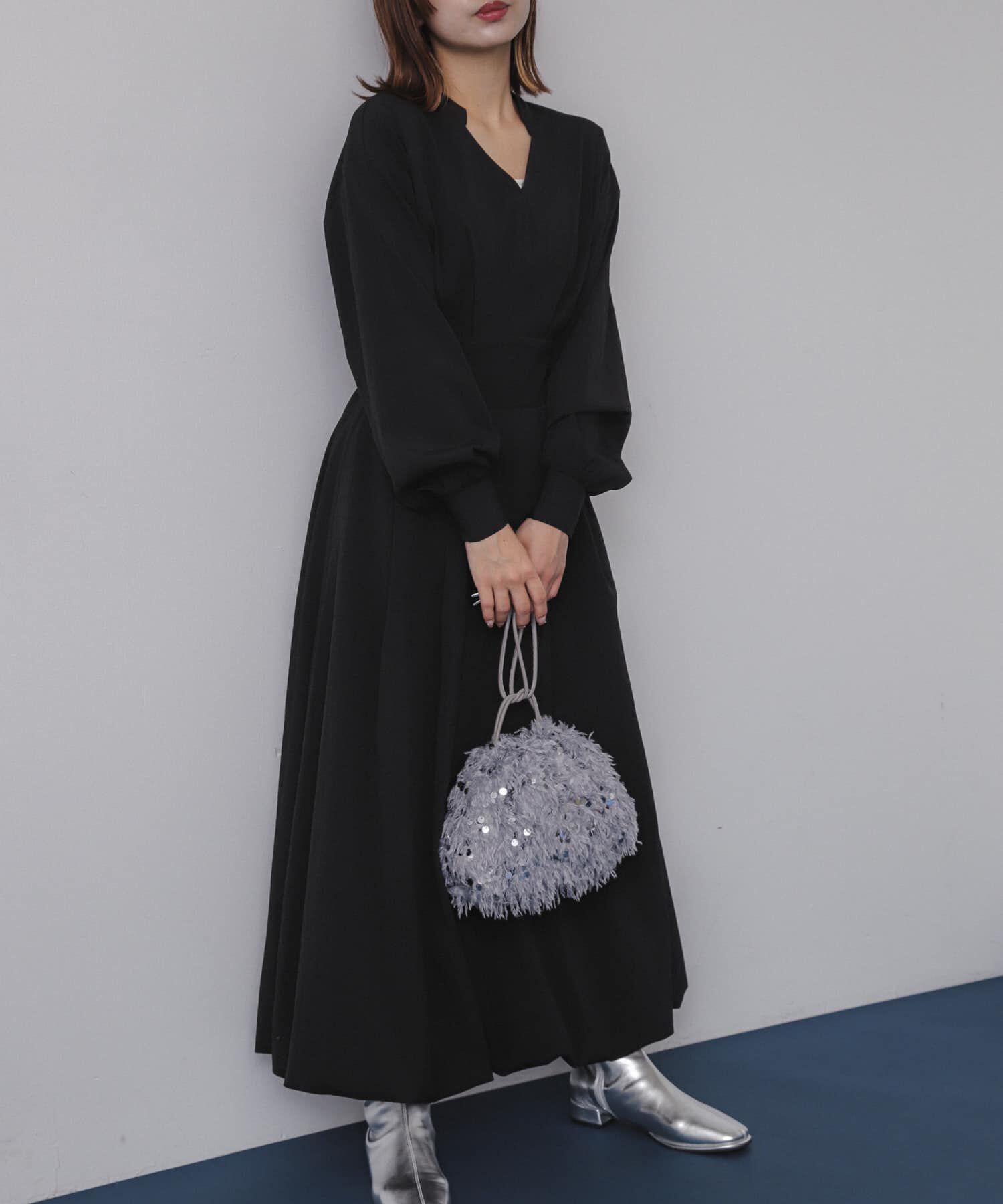 SENSE OF PLACE by URBAN RESEARCH「スキッパーバルーンワンピース」|ワンピース|ブラック