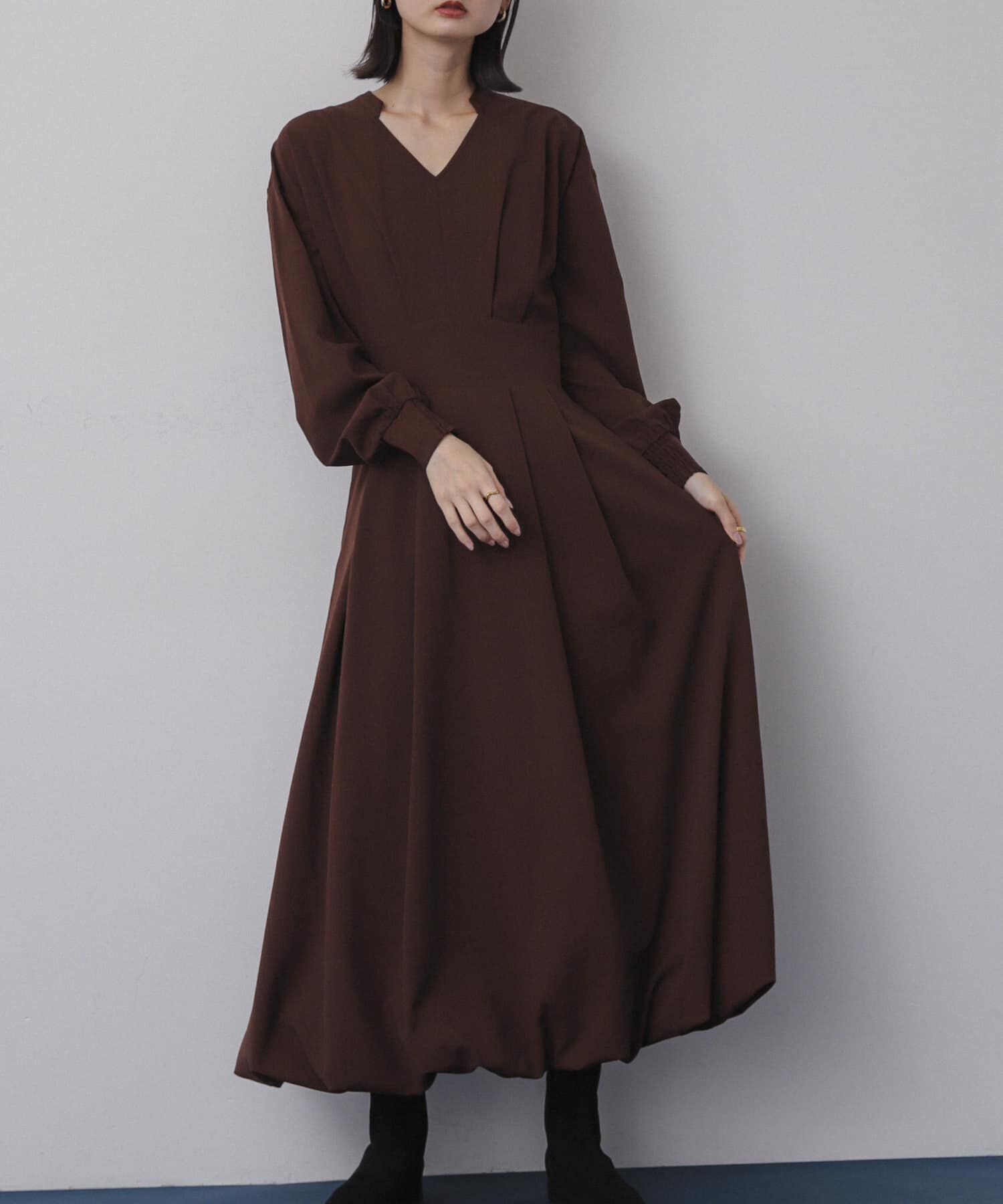 SENSE OF PLACE by URBAN RESEARCH「スキッパーバルーンワンピース」|ワンピース|ブラウン