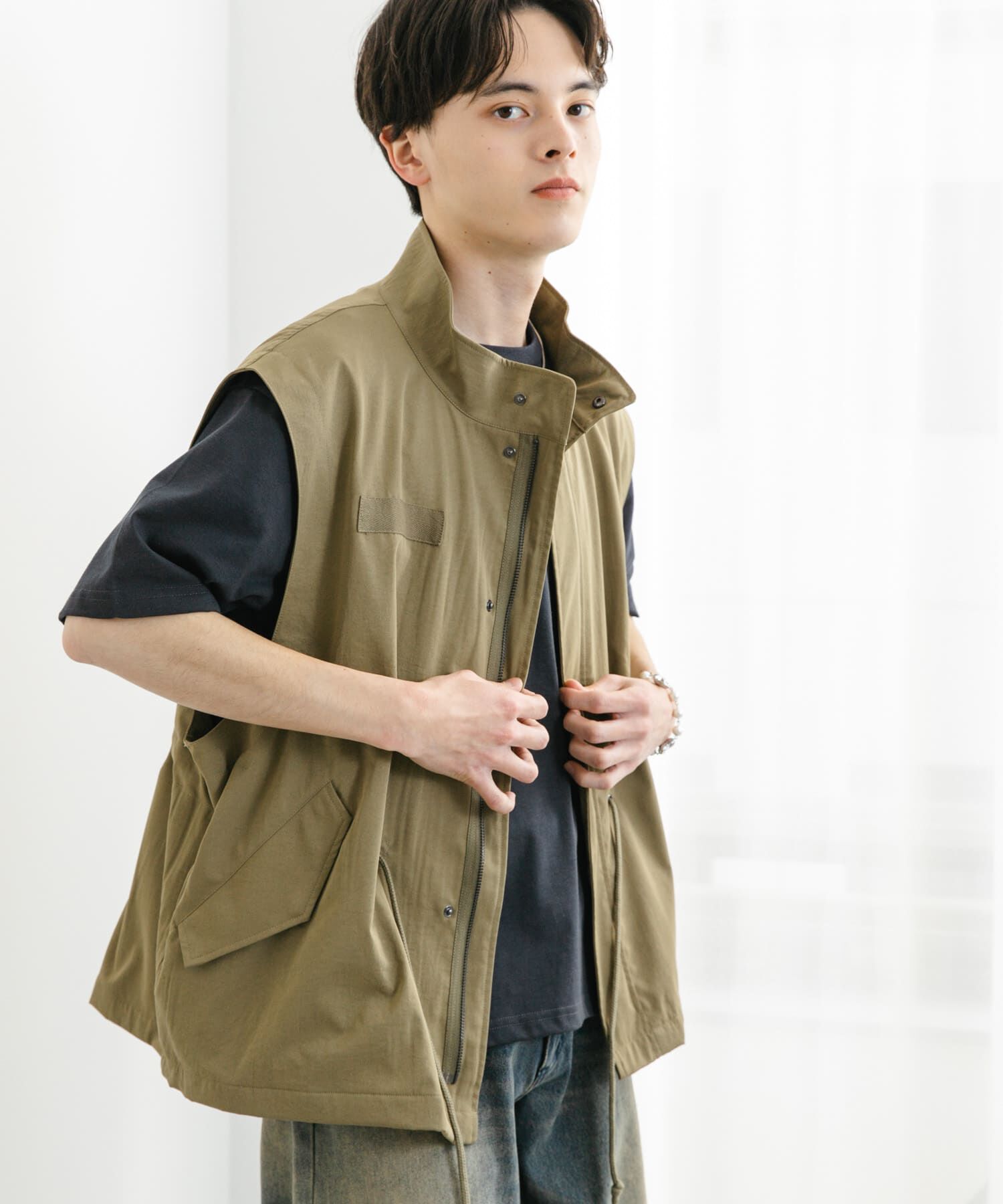 SENSE OF PLACE by URBAN RESEARCH「ルーズモッズベスト」|ミリタリージャケット|