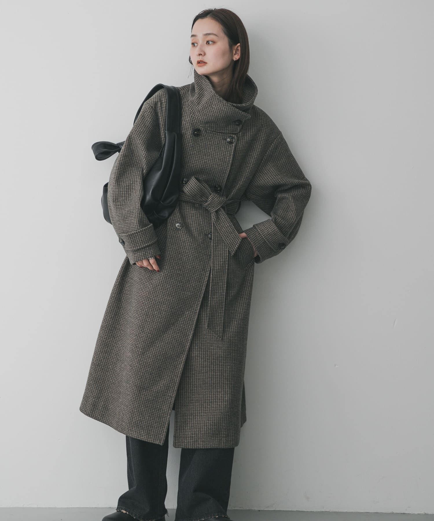 SENSE OF PLACE by URBAN RESEARCH「スタンドカラーロングコート」|ノーカラーコート|