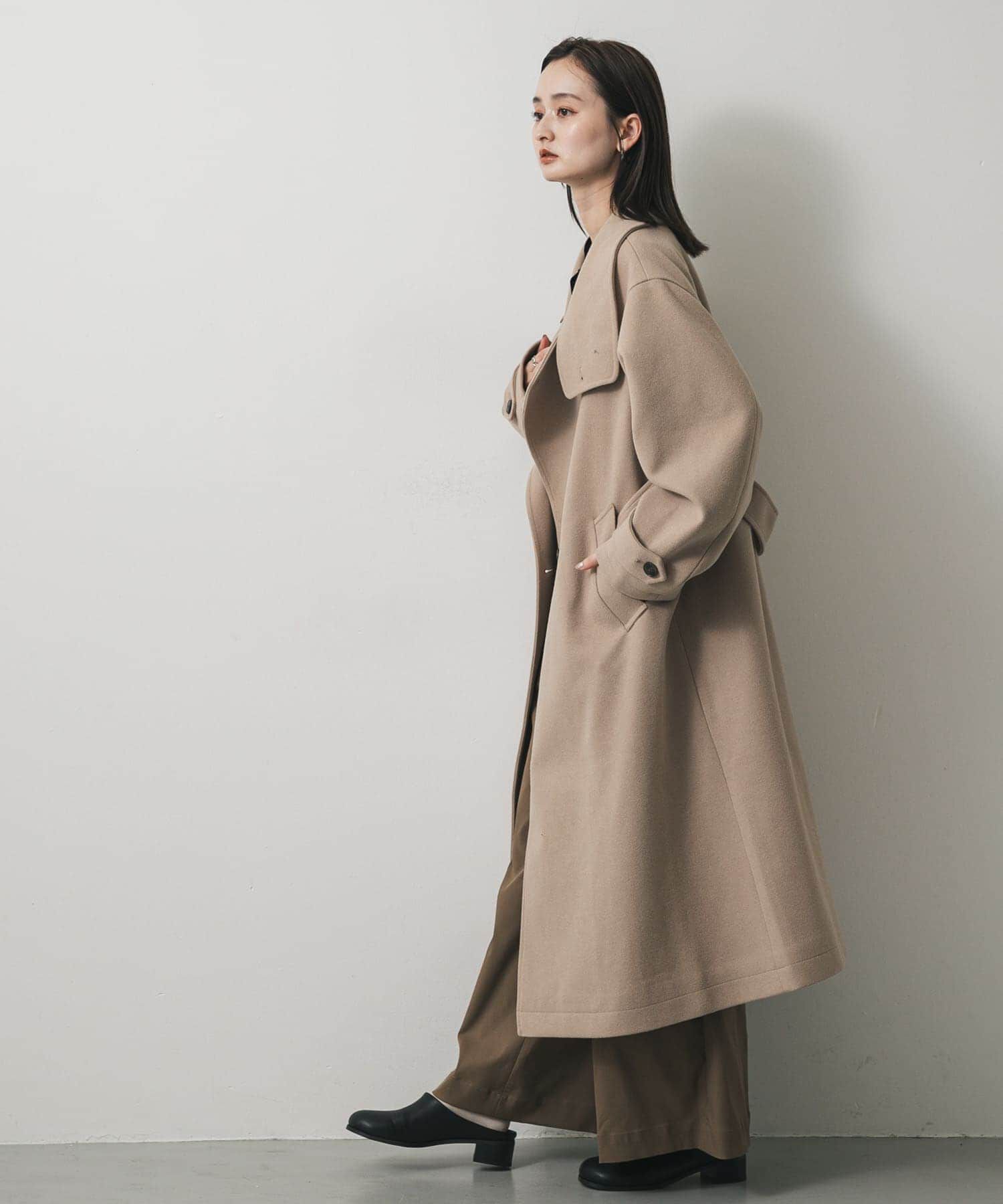 SENSE OF PLACE by URBAN RESEARCH「スタンドカラーロングコート」|ノーカラーコート|