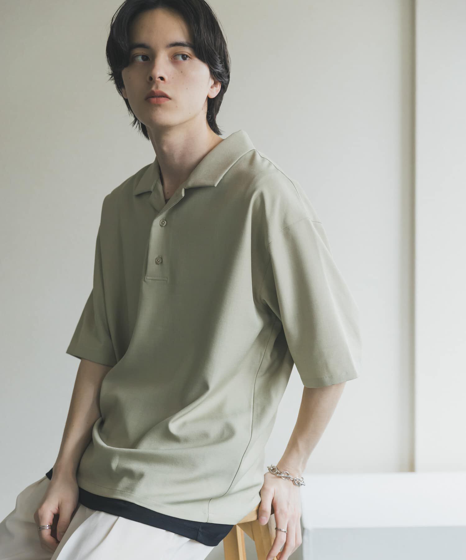 SENSE OF PLACE by URBAN RESEARCH「ハイツイストプルオーバーショートスリーブシャツ」|シャツ・ブラウス|ライトベージュ