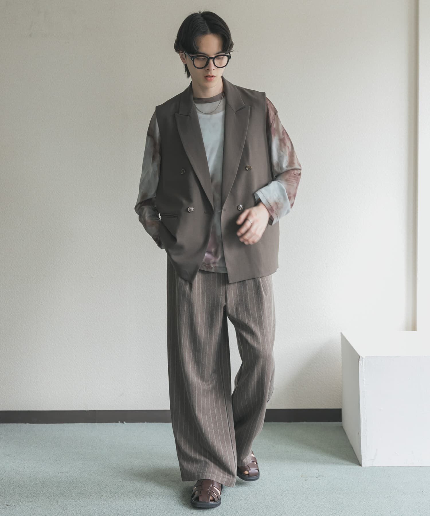 SENSE OF PLACE by URBAN RESEARCH「ピンストライプタックワイドスラックス」|その他|