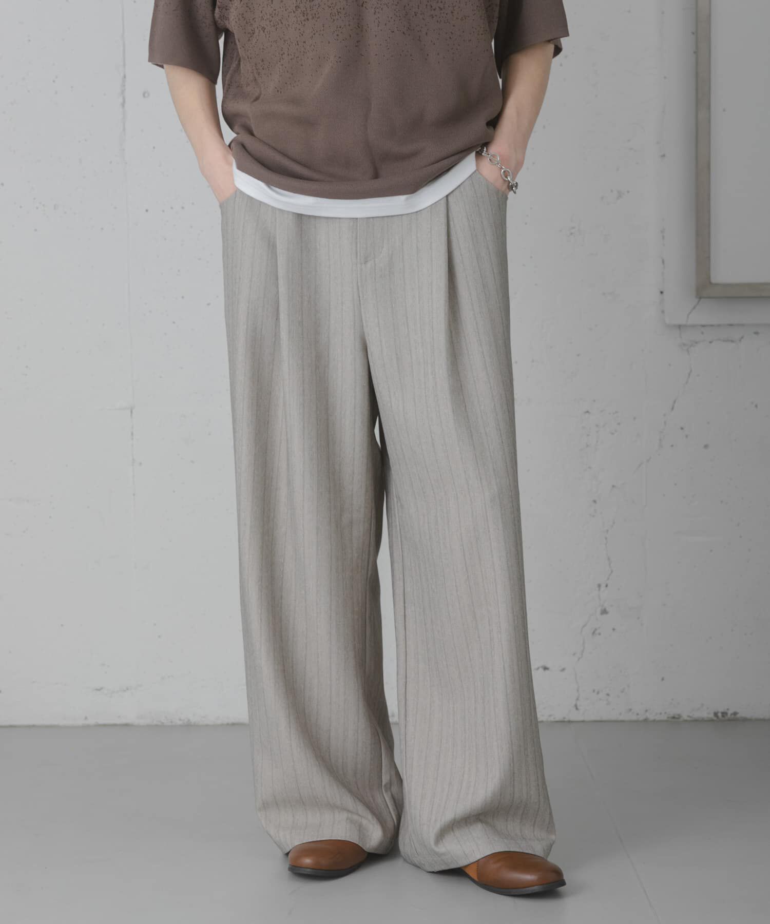 SENSE OF PLACE by URBAN RESEARCH「ピンストライプタックワイドスラックス」|その他|