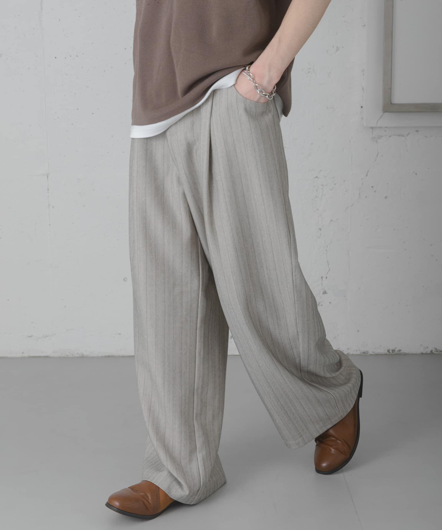 SENSE OF PLACE by URBAN RESEARCH「ピンストライプタックワイドスラックス」|その他|