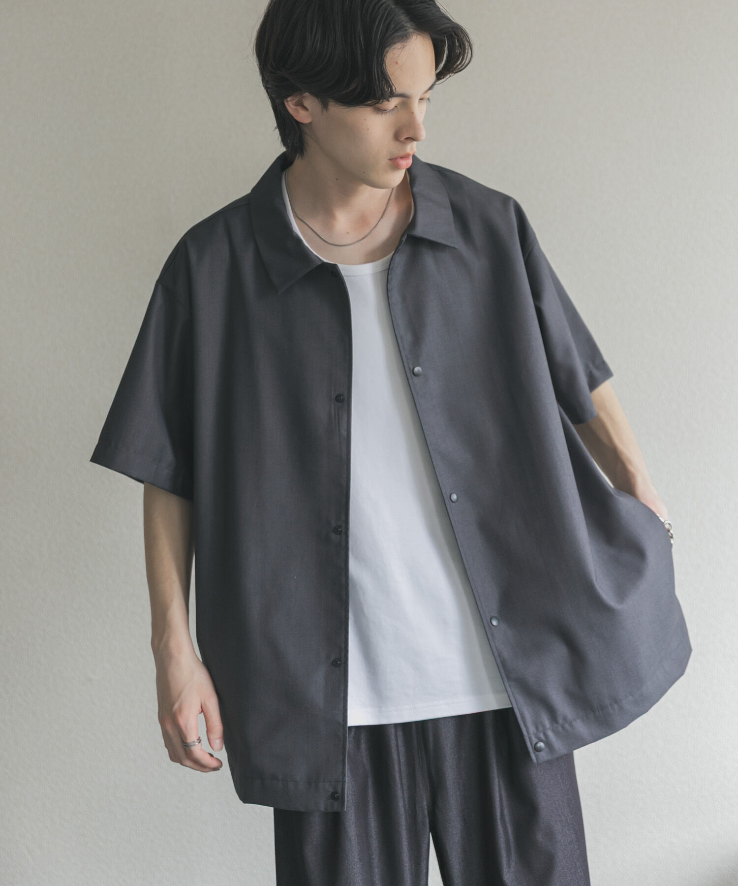 SENSE OF PLACE by URBAN RESEARCH「ハーフスリーブコーチジャケット」|ブルゾン・スタジャン|