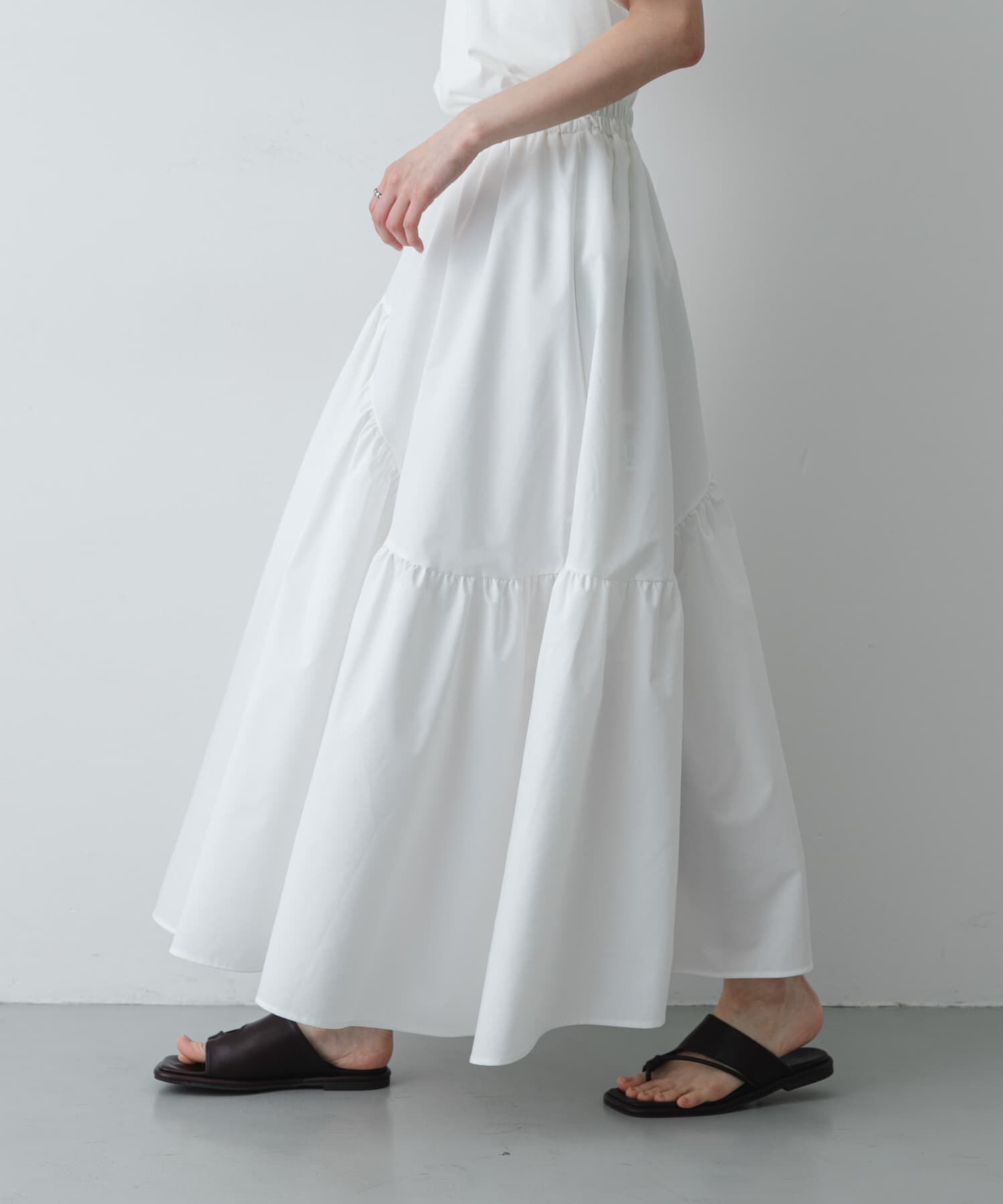 SENSE OF PLACE by URBAN RESEARCH「アシメキリカエギャザースカート」|スカート|オフホワイト