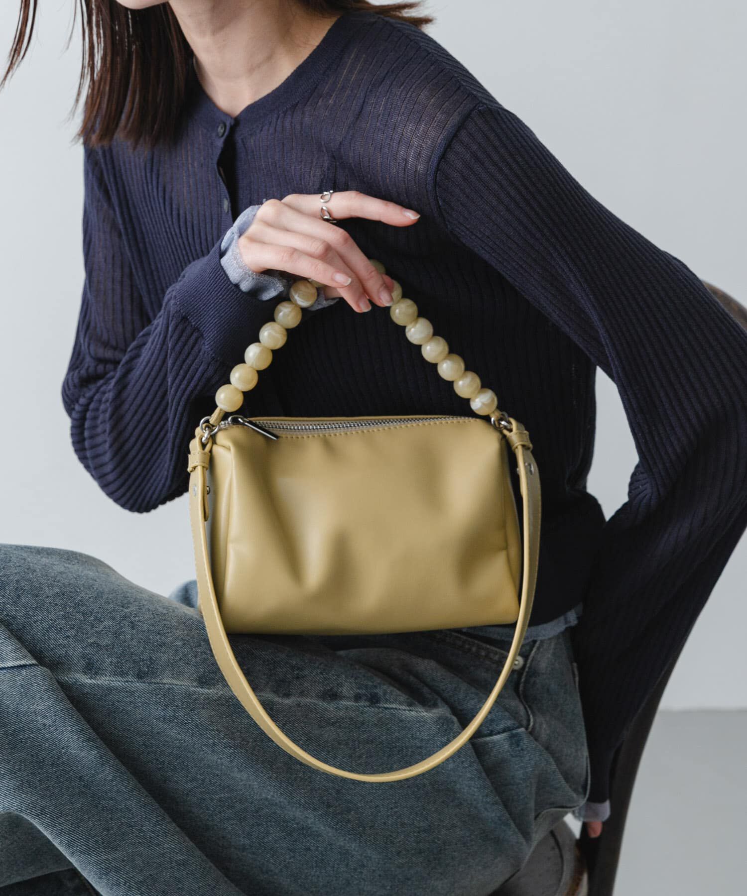 SENSE OF PLACE by URBAN RESEARCH「ビーズハンドルバッグ」|ショルダー・メッセンジャー|ベージュ