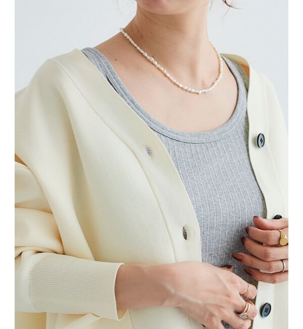 le.coeur blanc「《手洗い可能》ランダムテレコUネックタンク」|タンクトップ|